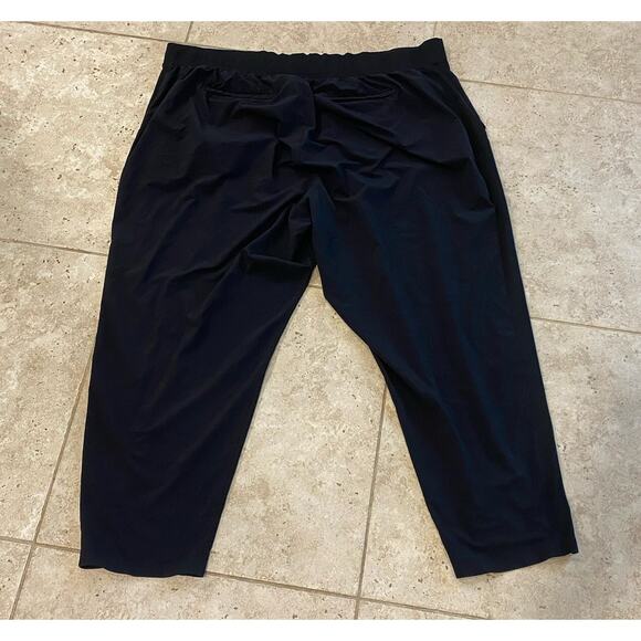 Athleta Black Ankle Pants Womens Plus Size 24 Pull-On Easy Care 46x26 Crop - Picture 1 of 5